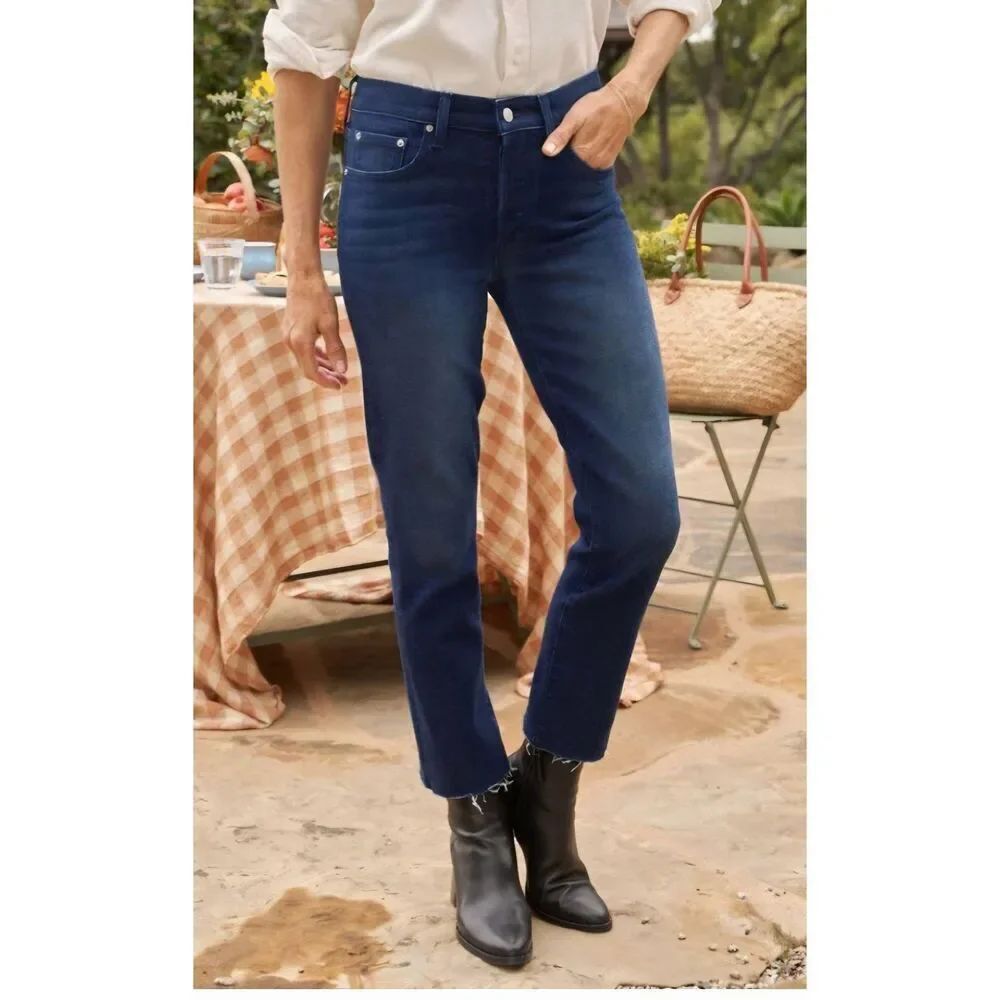 Frank & Eileen the Everyday Jean Cork Rind Straight Leg Minimal High Rise Sz 30